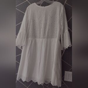 Eyelet white dress.Size XL